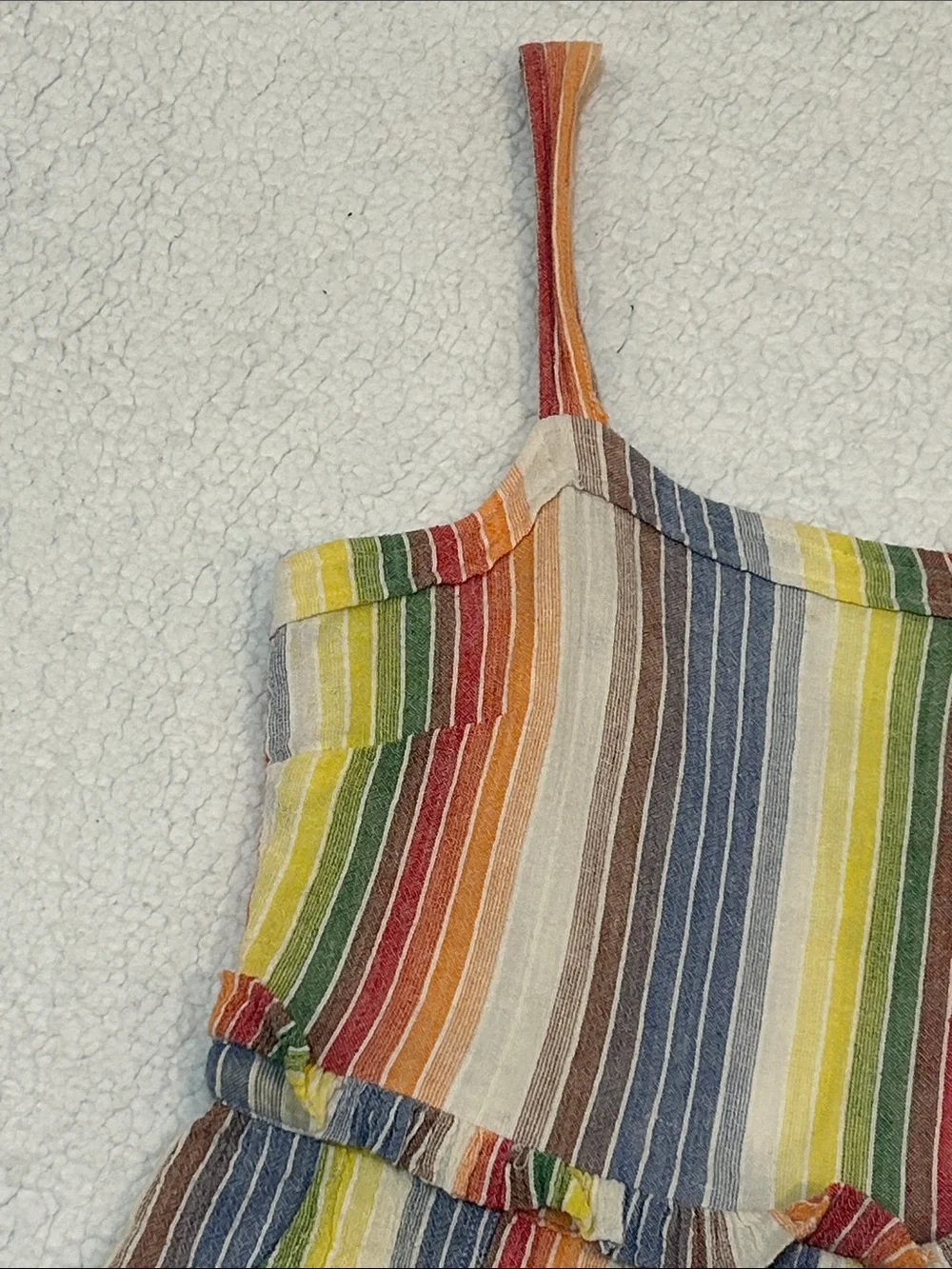 Saylor Roxie Romper in Multi Medium 100% Cotton Rainbow Stripes Beach Vacation